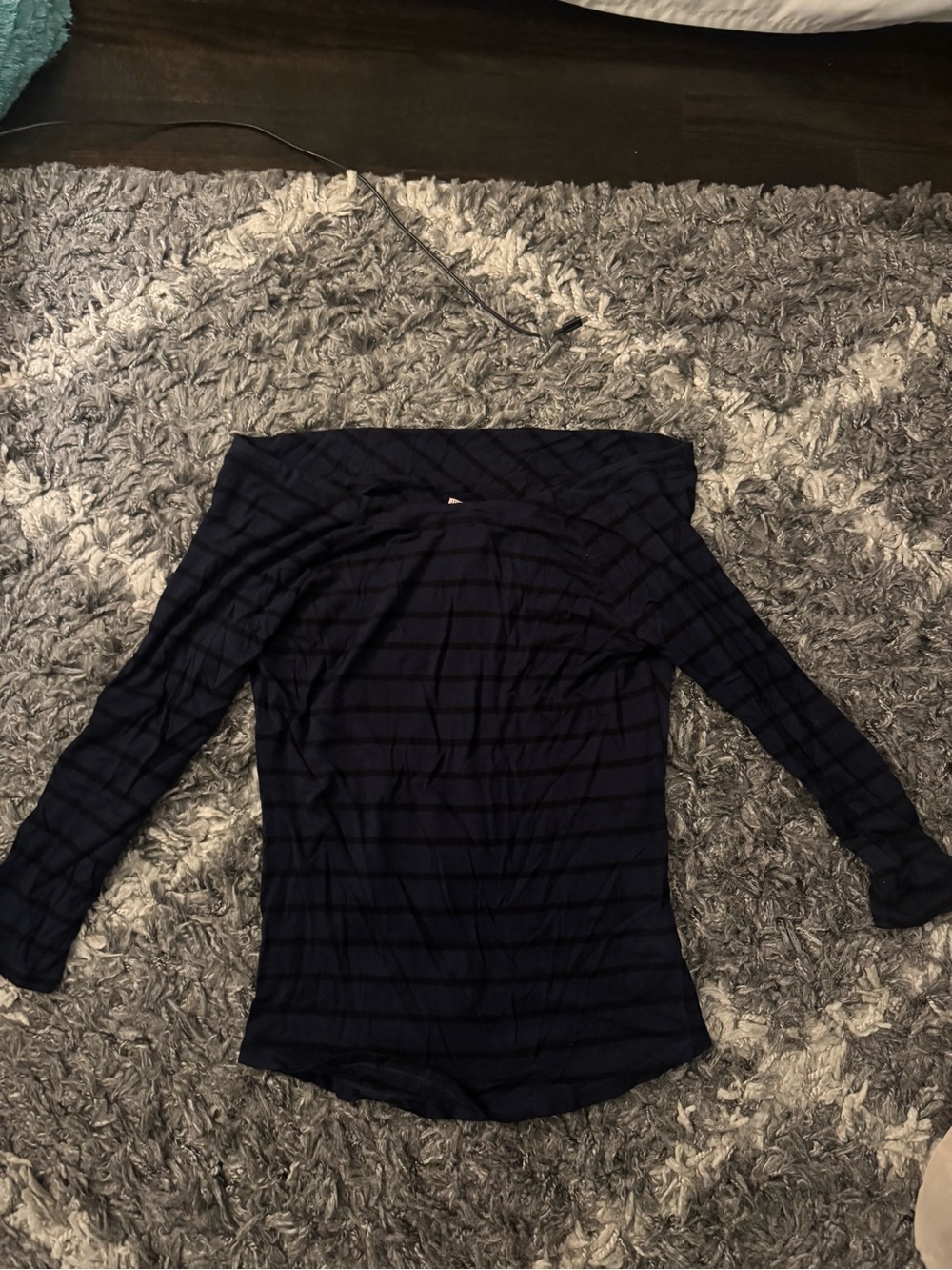 Juicy CoutureOff-Shoulder Navy Stripe Women’s Top
